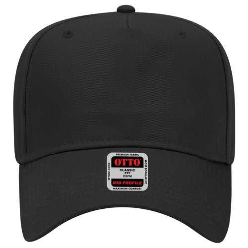 OTTO CAP 5 Panel Mid Profile Baseball Cap - Solid Colors