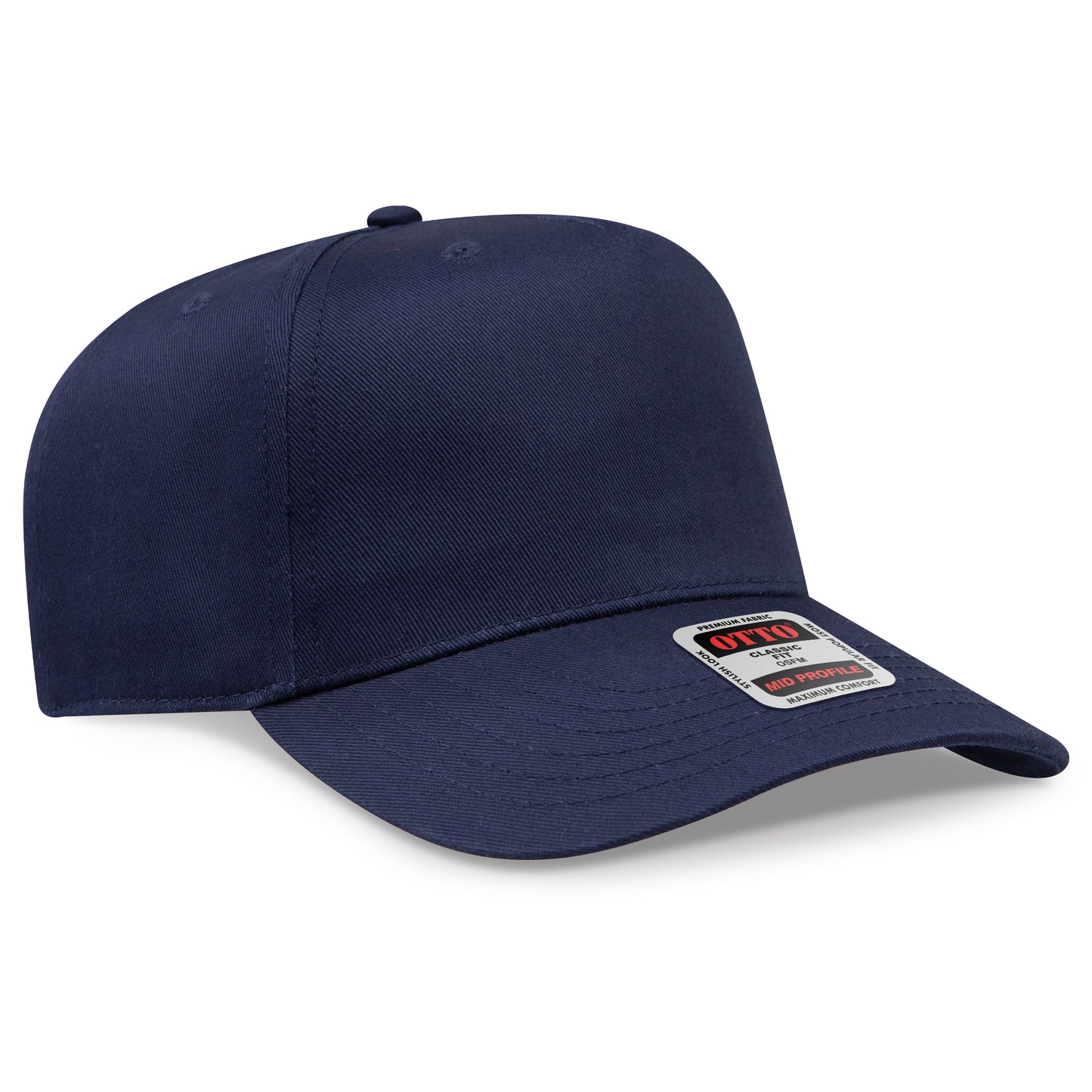 OTTO CAP 5 Panel Mid Profile Baseball Cap - Solid Colors