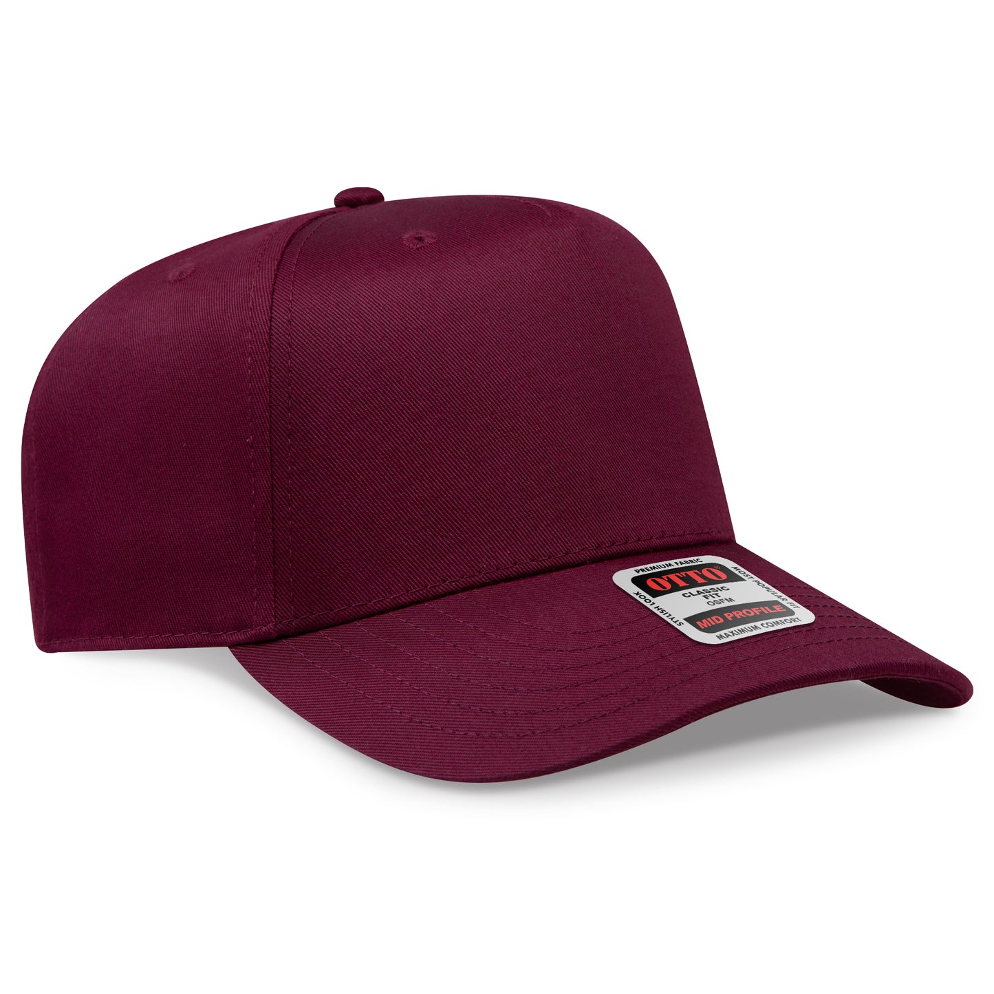 OTTO CAP 5 Panel Mid Profile Baseball Cap - Solid Colors