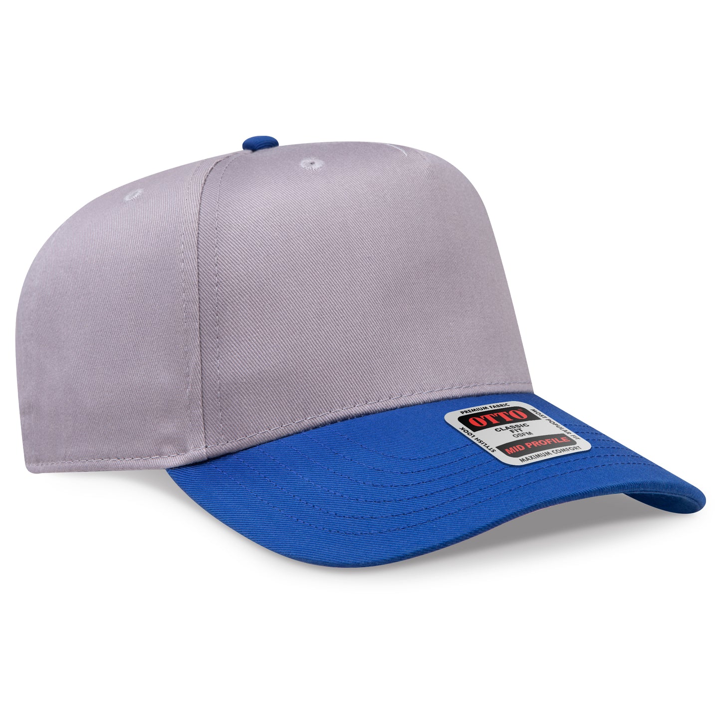 OTTO CAP 5 Panel Mid Profile Baseball Cap - Crown Split