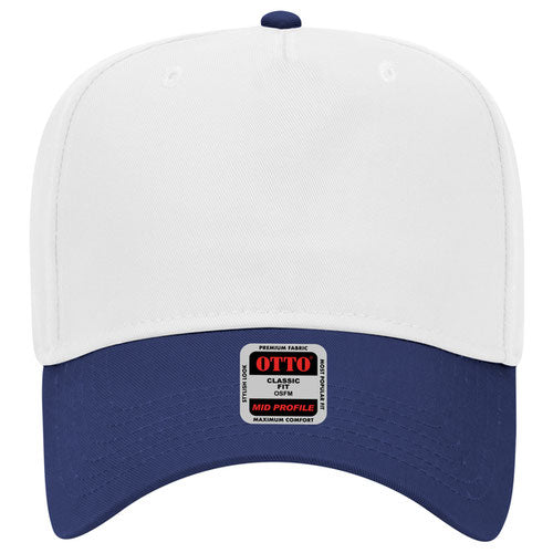 OTTO CAP 5 Panel Mid Profile Baseball Cap - Crown Split