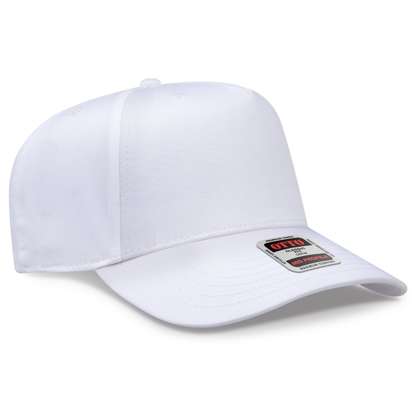 OTTO CAP 5 Panel Mid Profile Baseball Cap - Solid Colors