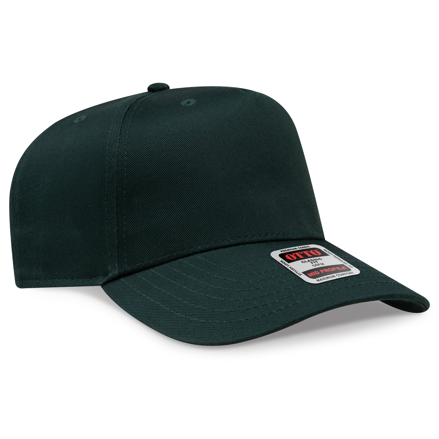 OTTO CAP 5 Panel Mid Profile Baseball Cap - Solid Colors