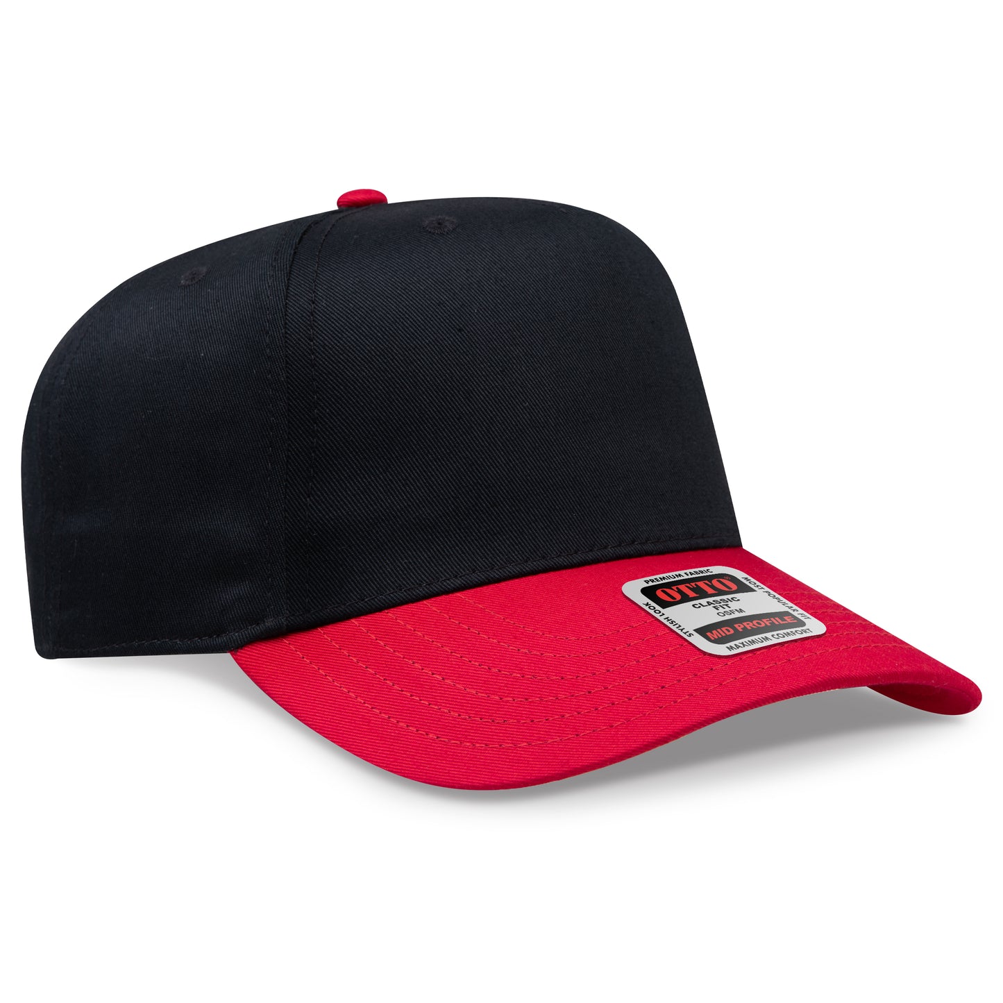 OTTO CAP 5 Panel Mid Profile Baseball Cap - Crown Split