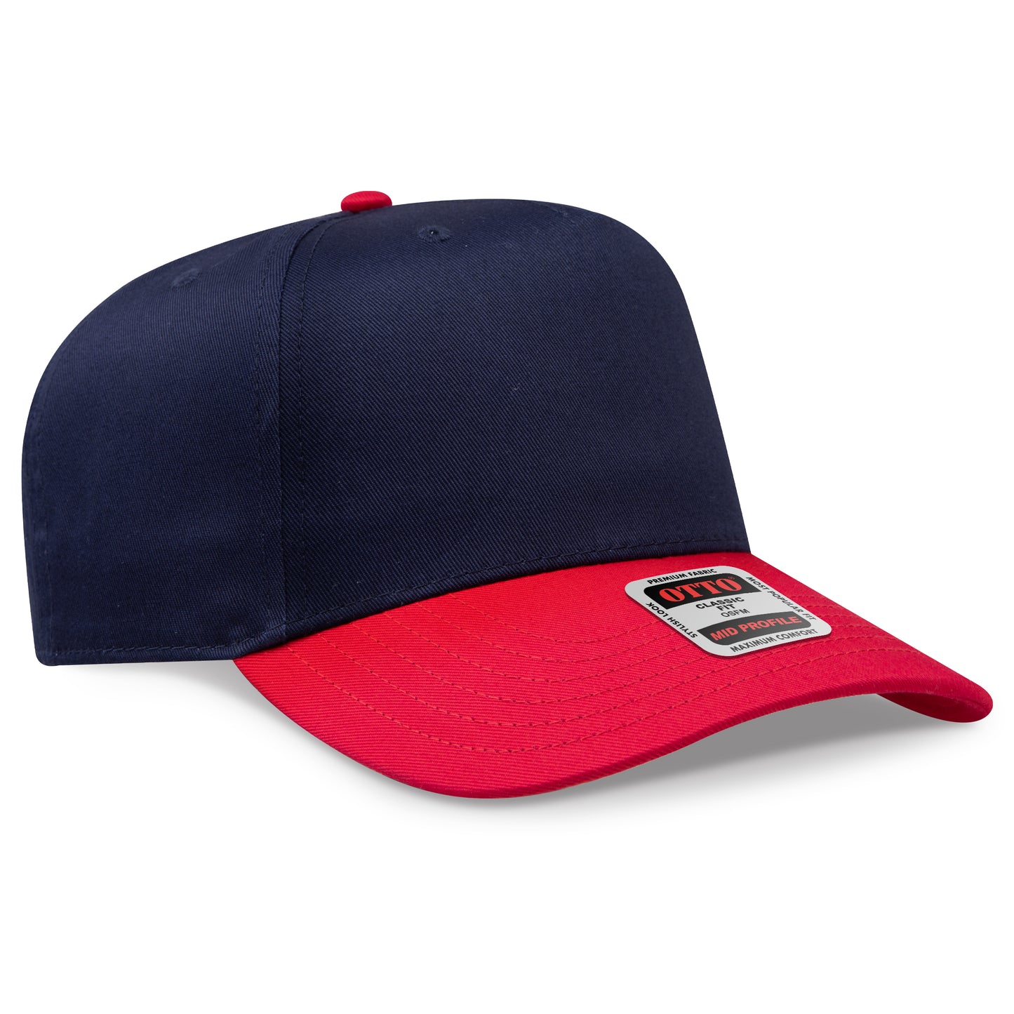 OTTO CAP 5 Panel Mid Profile Baseball Cap - Crown Split