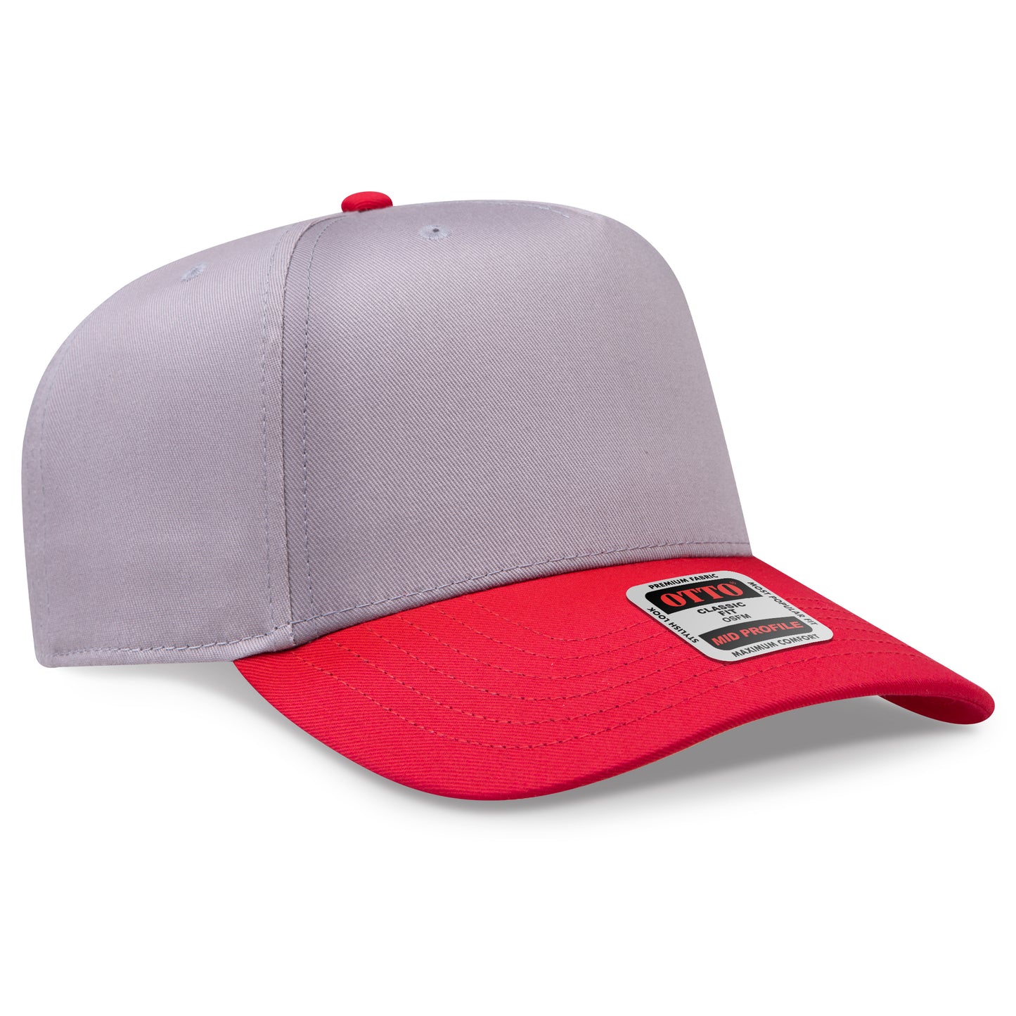 OTTO CAP 5 Panel Mid Profile Baseball Cap - Crown Split