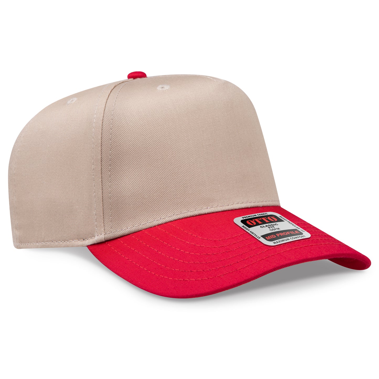 OTTO CAP 5 Panel Mid Profile Baseball Cap - Crown Split