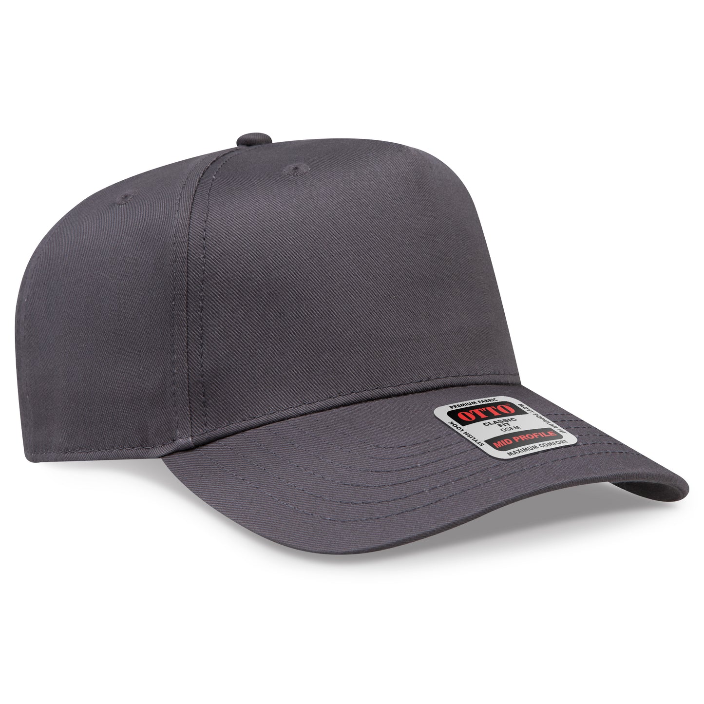 OTTO CAP 5 Panel Mid Profile Baseball Cap - Solid Colors