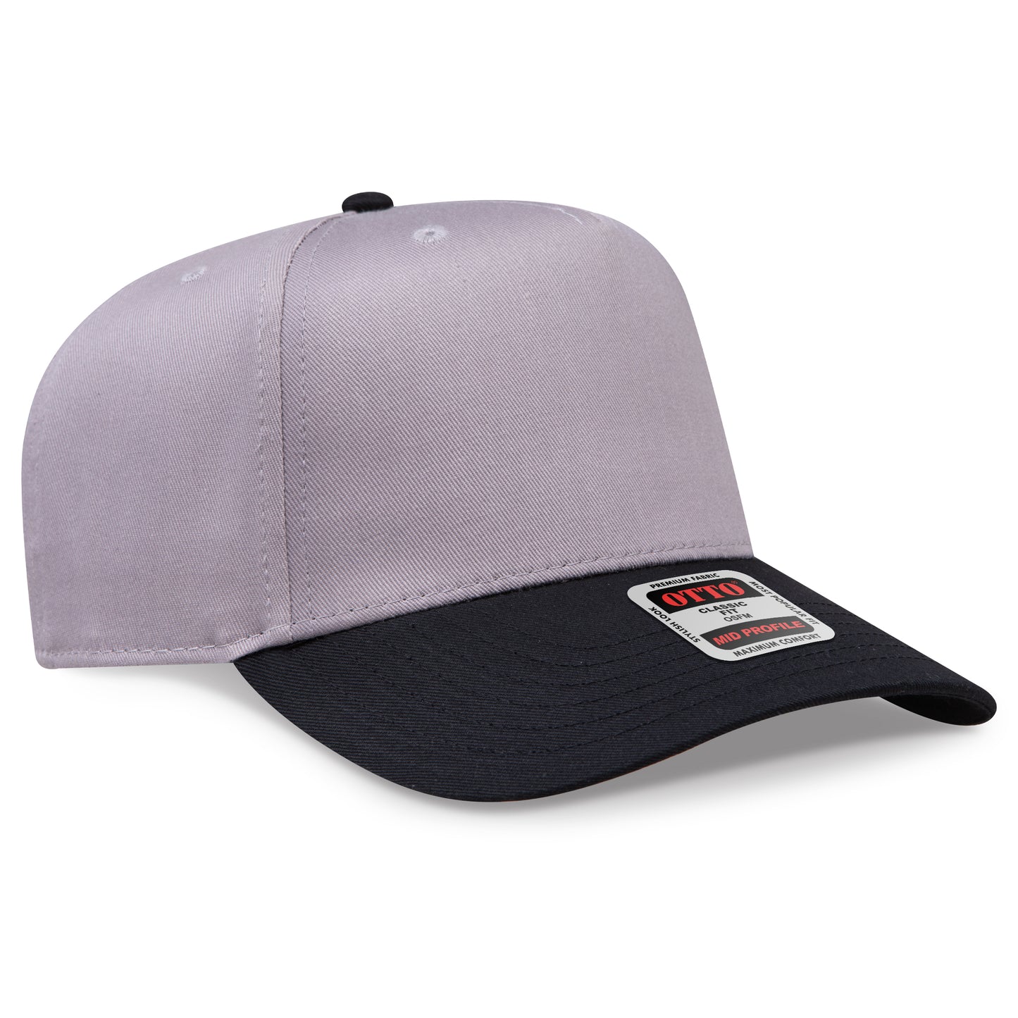 OTTO CAP 5 Panel Mid Profile Baseball Cap - Crown Split