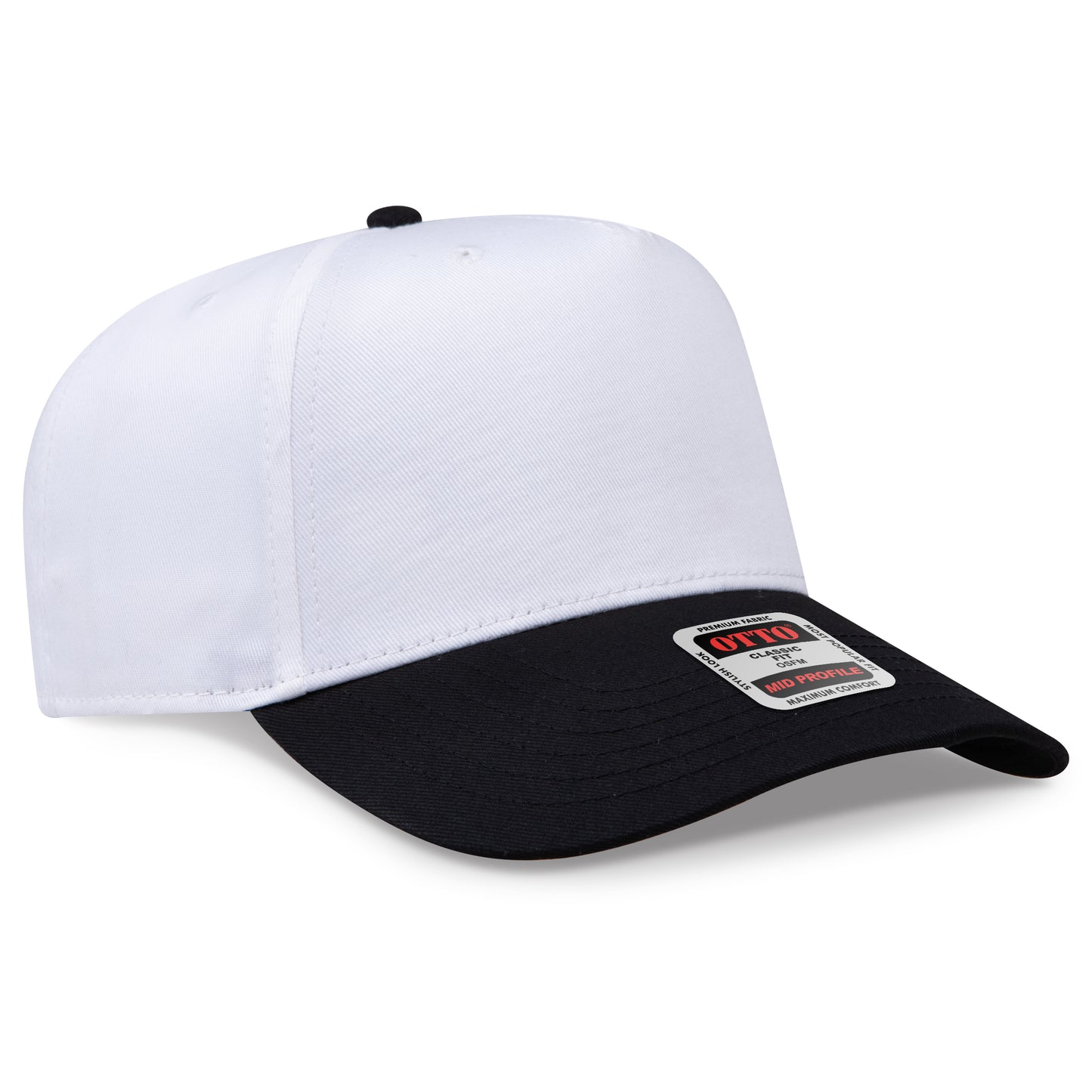 OTTO CAP 5 Panel Mid Profile Baseball Cap - Crown Split