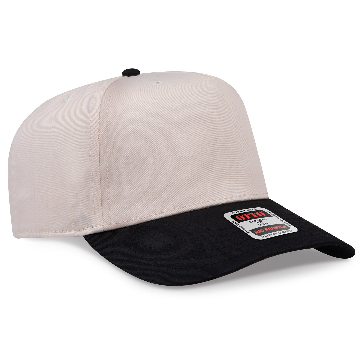 OTTO CAP 5 Panel Mid Profile Baseball Cap - Crown Split