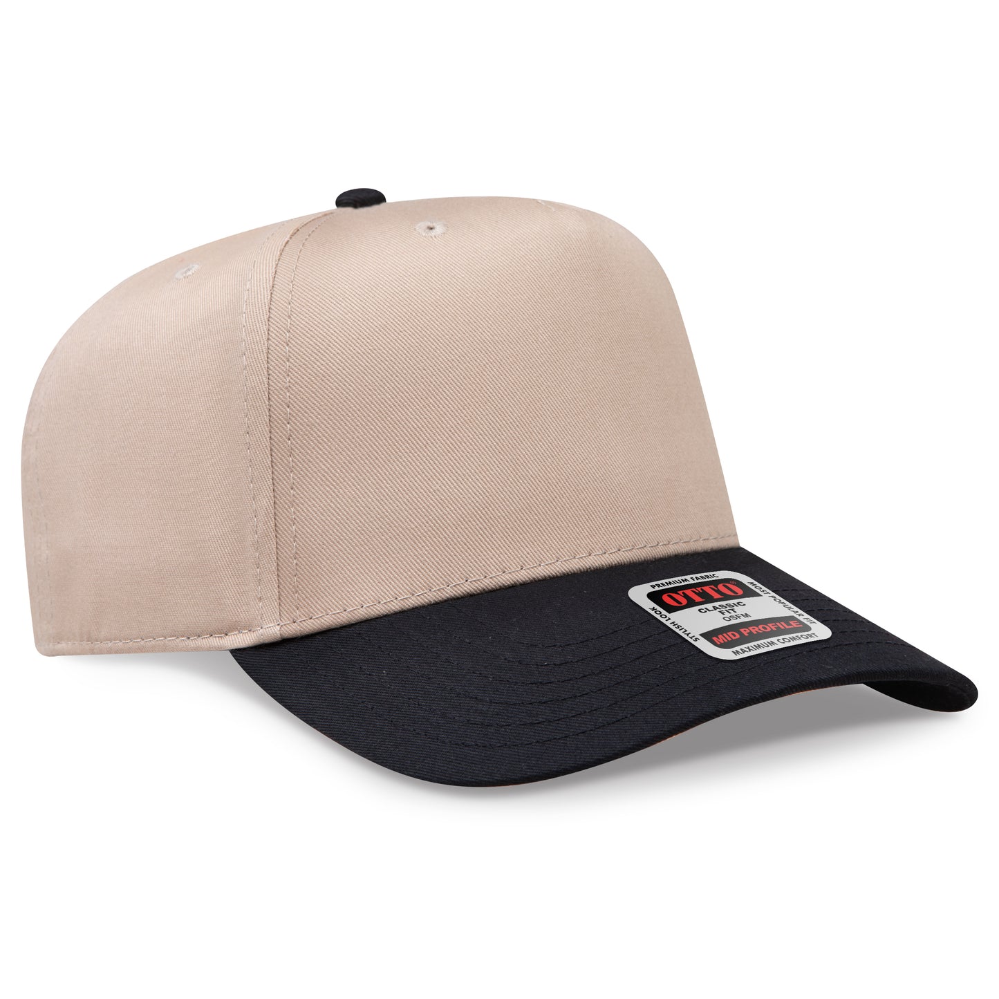 OTTO CAP 5 Panel Mid Profile Baseball Cap - Crown Split