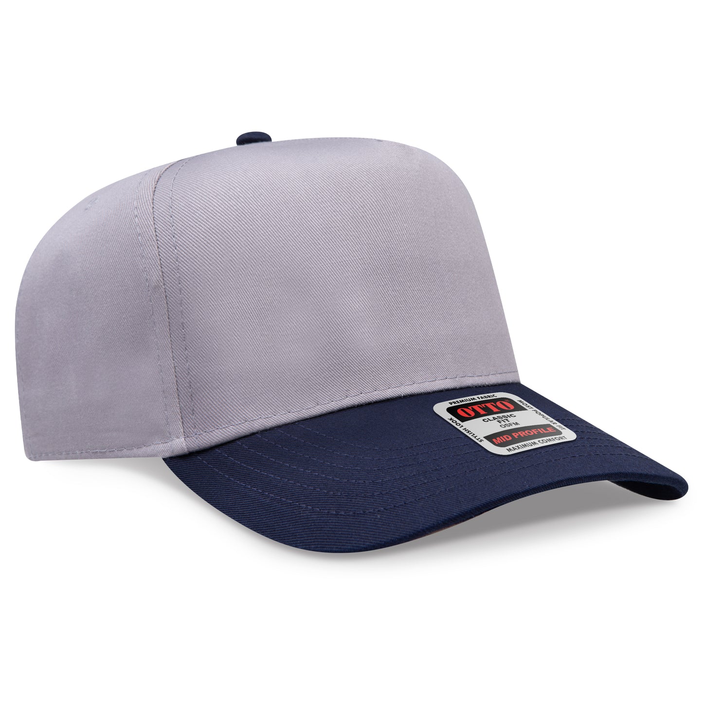 OTTO CAP 5 Panel Mid Profile Baseball Cap - Crown Split