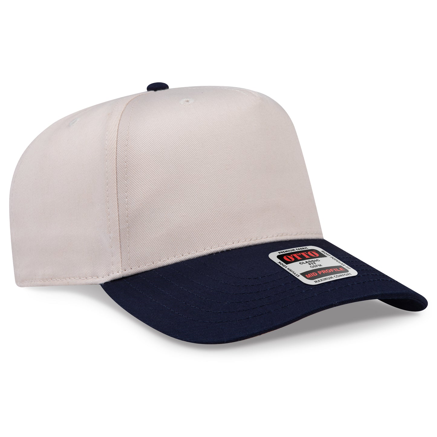 OTTO CAP 5 Panel Mid Profile Baseball Cap - Crown Split