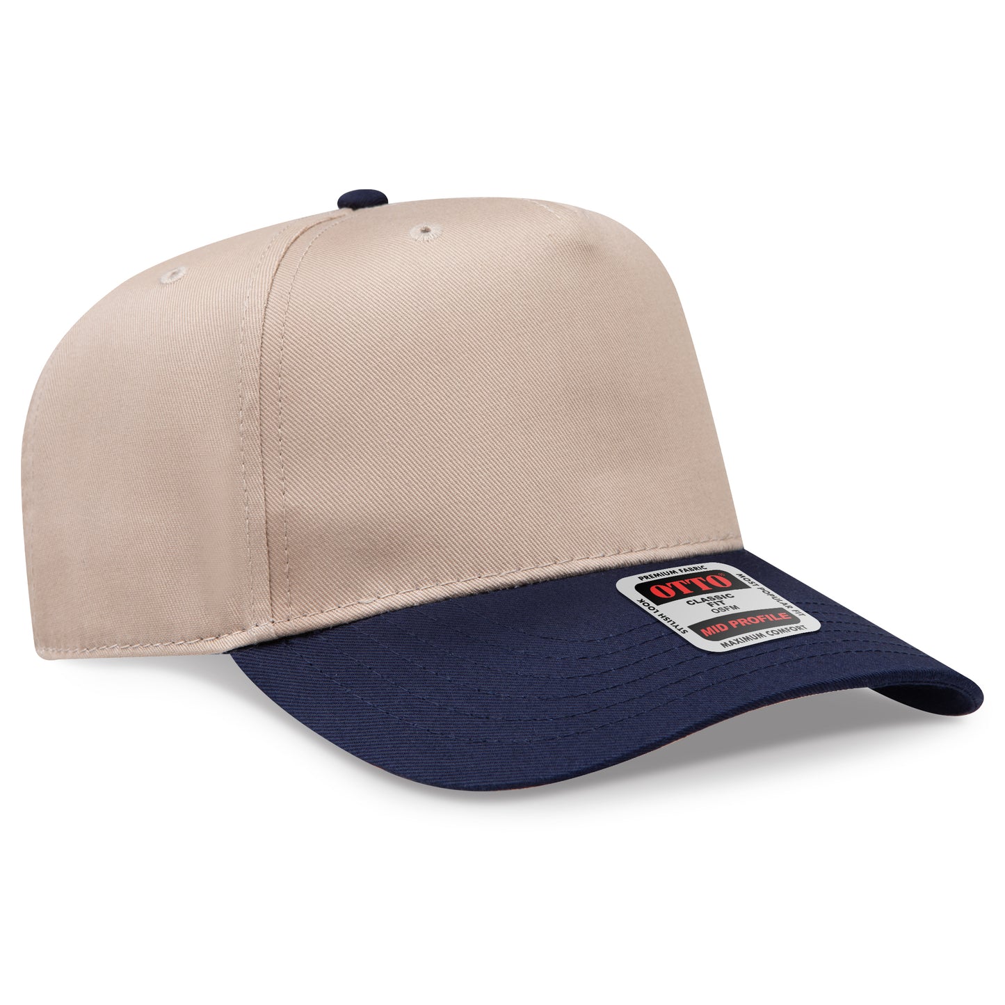 OTTO CAP 5 Panel Mid Profile Baseball Cap - Crown Split