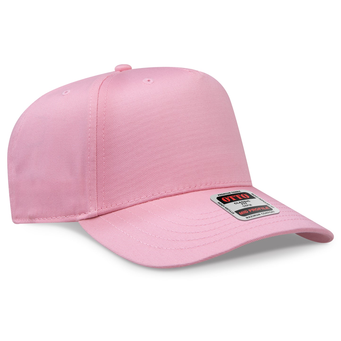 OTTO CAP 5 Panel Mid Profile Baseball Cap - Solid Colors