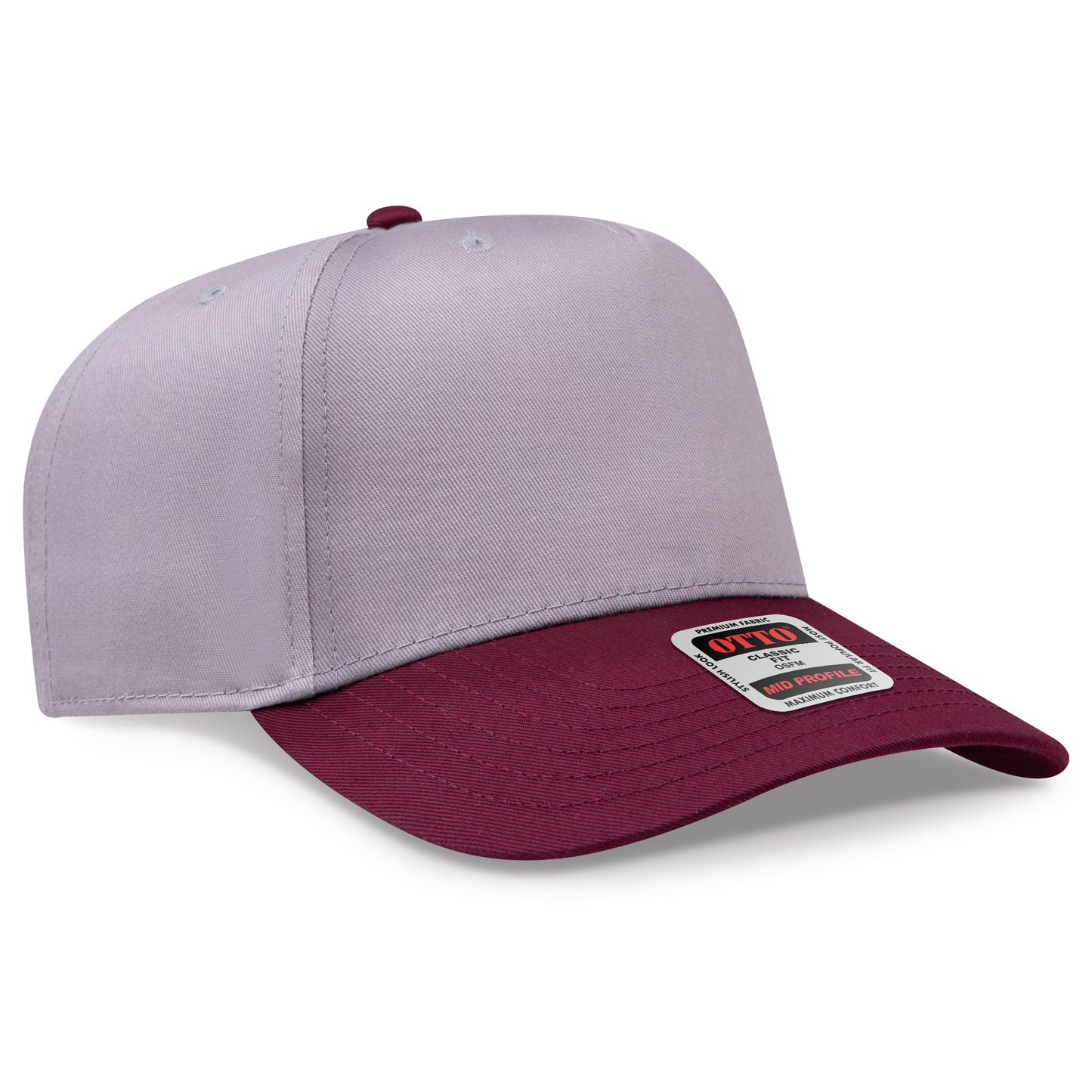 OTTO CAP 5 Panel Mid Profile Baseball Cap - Crown Split