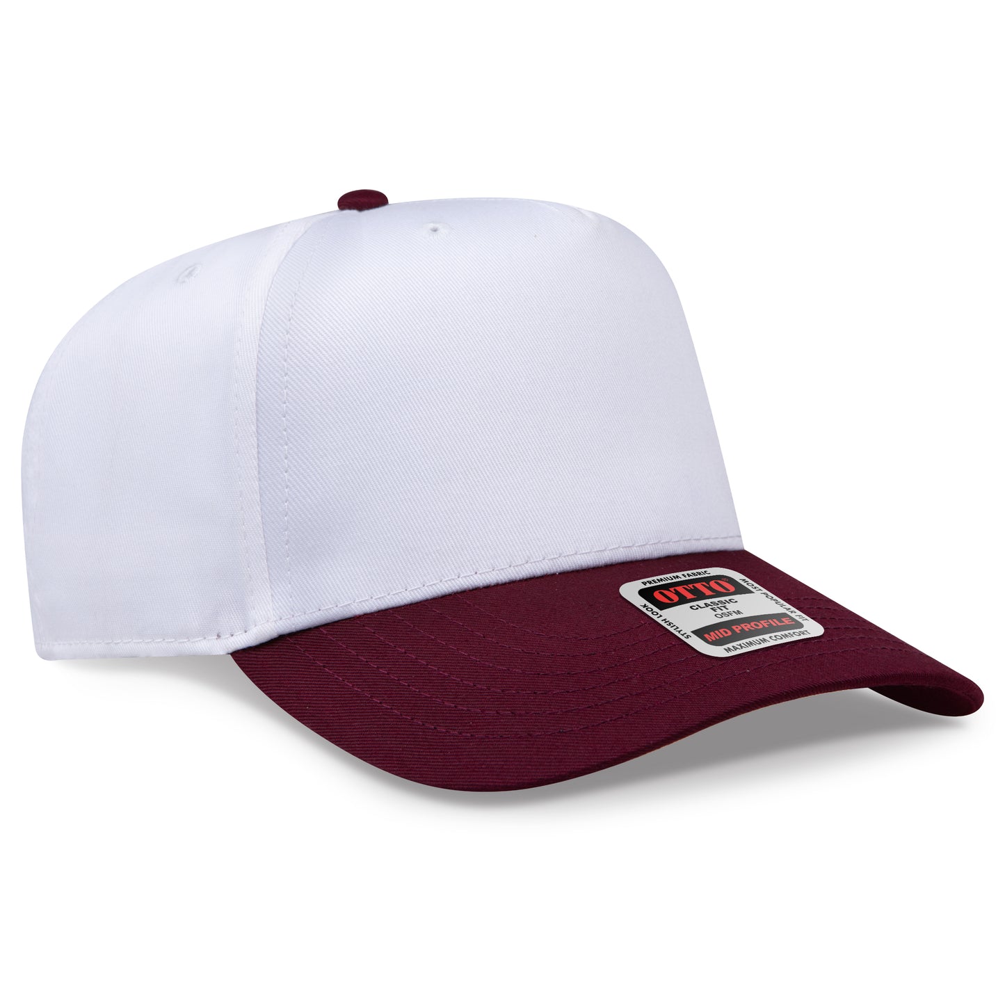 OTTO CAP 5 Panel Mid Profile Baseball Cap - Crown Split