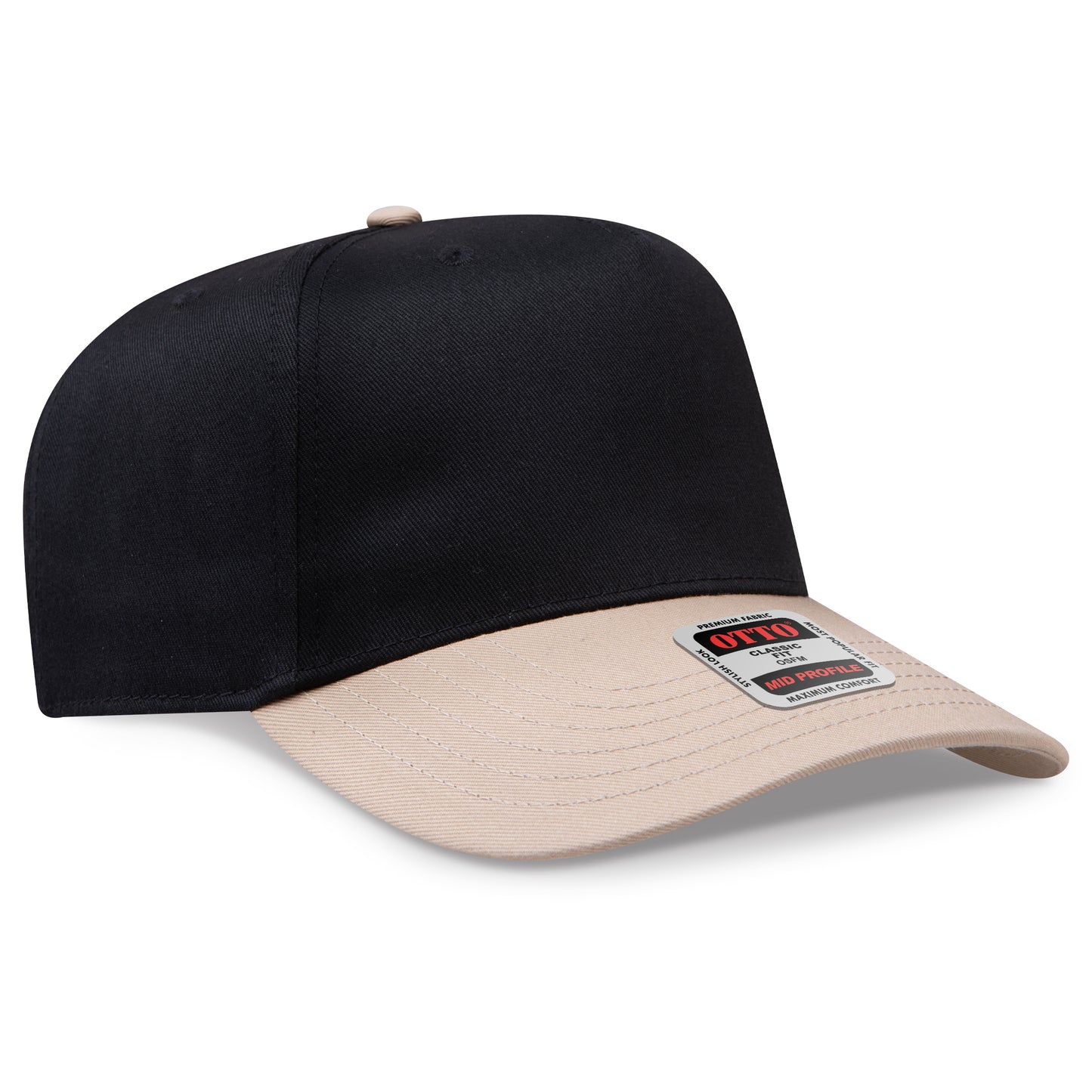 OTTO CAP 5 Panel Mid Profile Baseball Cap - Crown Split