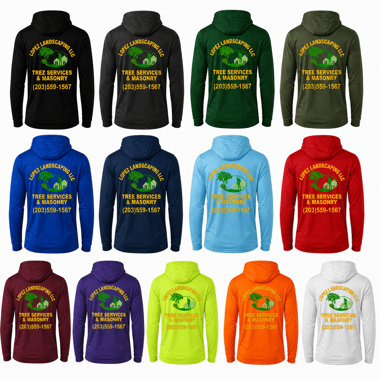 (12) Pack Hooded Long Sleeve Landscaping Tshirt (Copy)