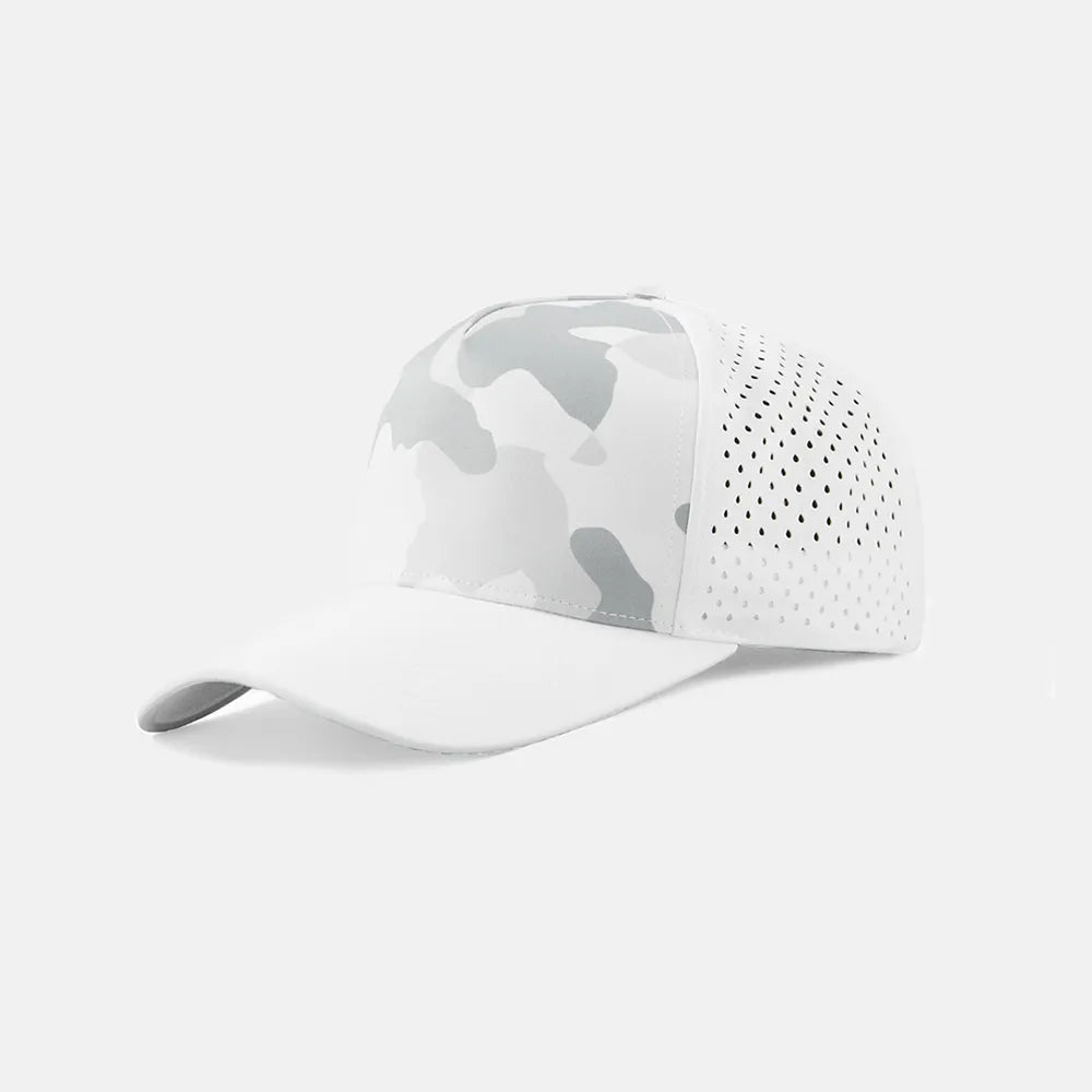Foremost Blank Laser Perforated 5 Panel Performance Snapback Golf Hat