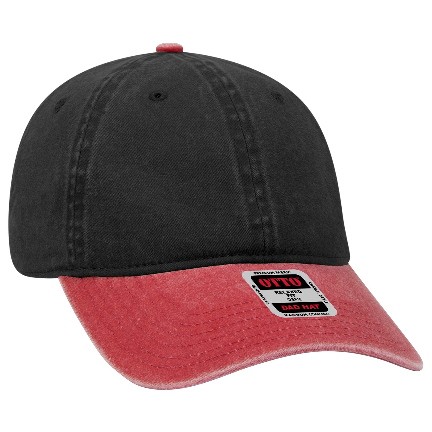 OTTO CAP 6 Panel Low Profile Dad Hat - Garment Washed / Crown Split