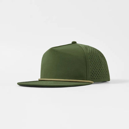 Foremost Blank Water Repellent 5 Panel Snapback Golf Hats with Rope