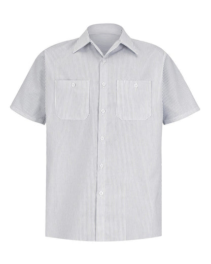 Men's Industrial Short Sleeve Work Shirt - Striped