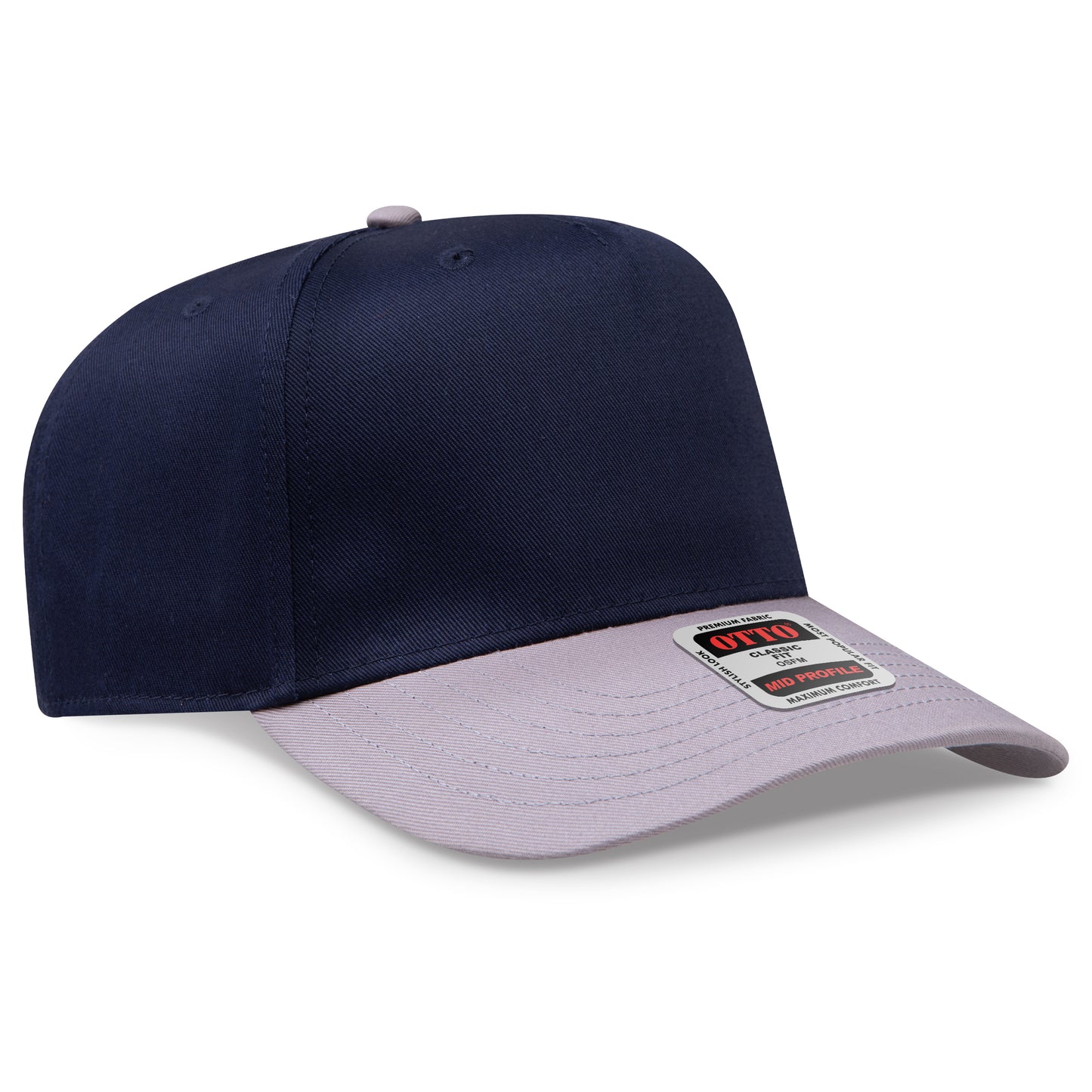 OTTO CAP 5 Panel Mid Profile Baseball Cap - Crown Split
