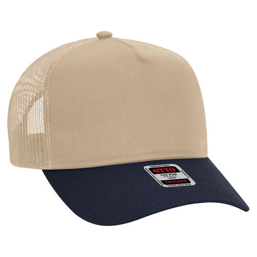 OTTO CAP 5 Panel Structured Trucker Hat - Crown Split