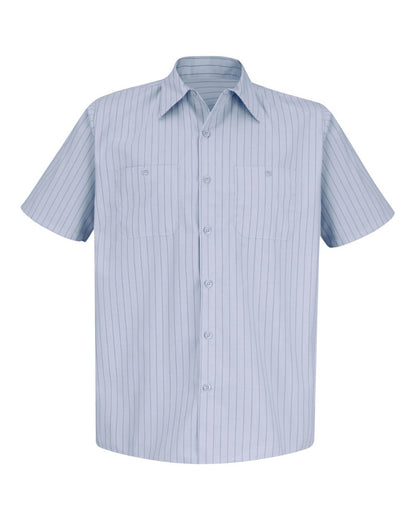 Men's Industrial Short Sleeve Work Shirt - Striped