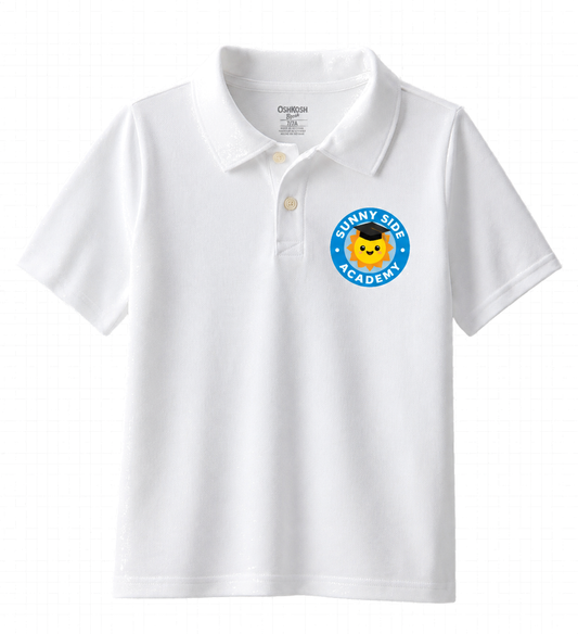 Sunnyside Academy Boys Uniform Piqué Polo Shirt - White