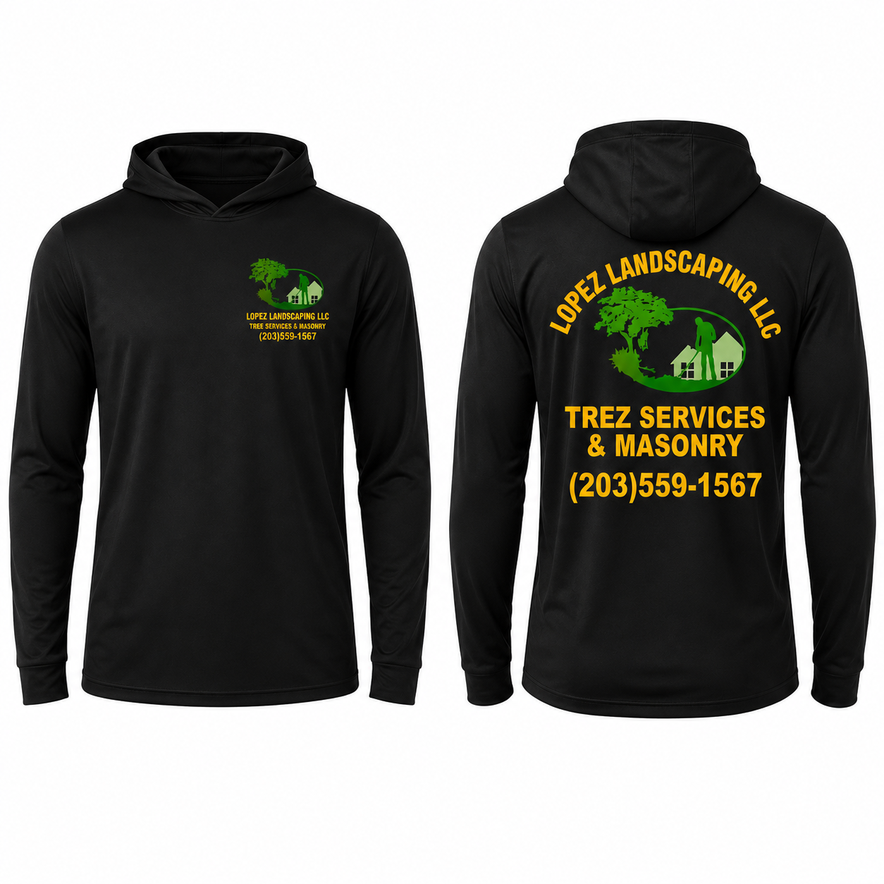 Hooded Long Sleeve Landscaping Tshirt