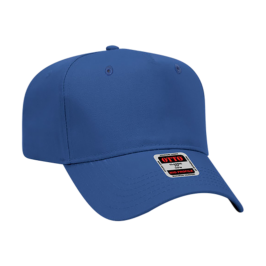 OTTO CAP 5 Panel Mid Profile Baseball Cap - Solid Colors