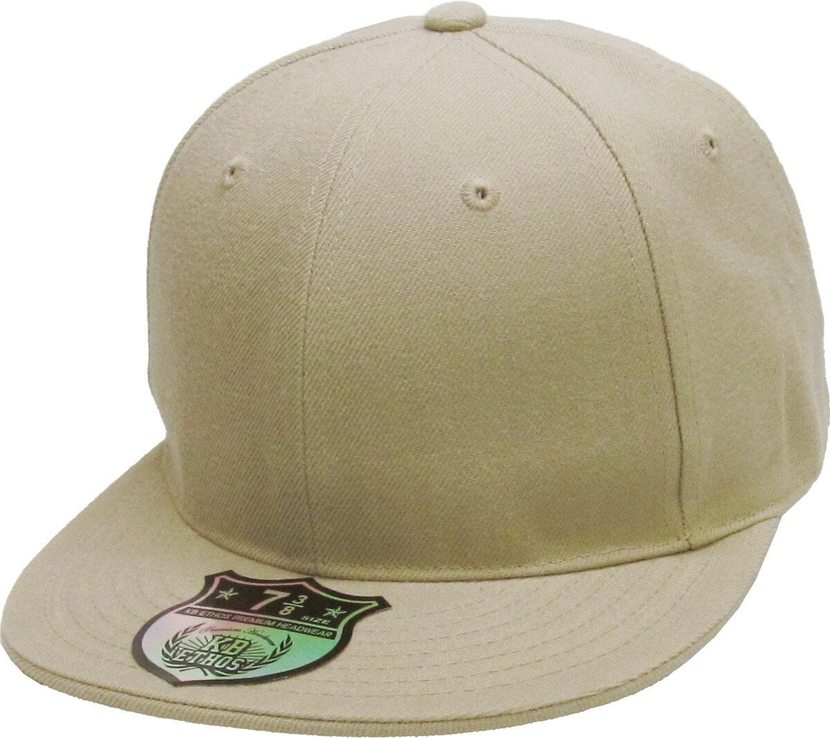 KBETHOS Original 6 Panel Flat Brim True-Fit Fitted Cap