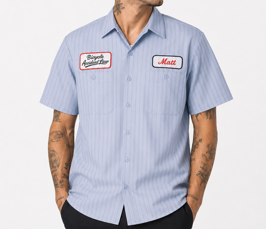 Men's Industrial Short Sleeve Work Shirt - Striped