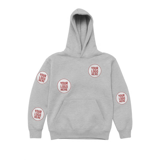 Custom Embroidered 5-Spot Logo Hoodie - Any logo Unisex