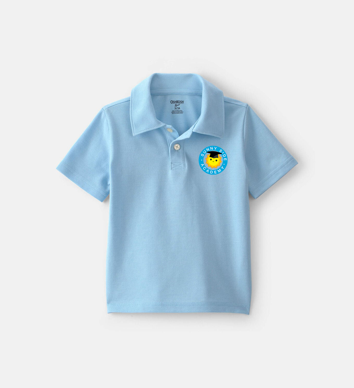 Toddler Boy Uniform Piqué Polo Shirt - Light Blue